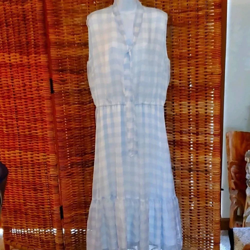 Lauren Ralph Lauren Blue White Checkered Dress 14
